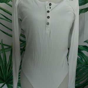 Brand New Long Sleeve White Body Suit